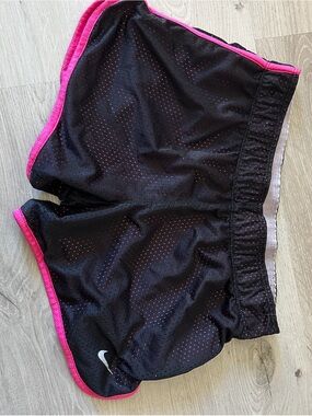 Nike Black Athletic Shorts with Pink Trim